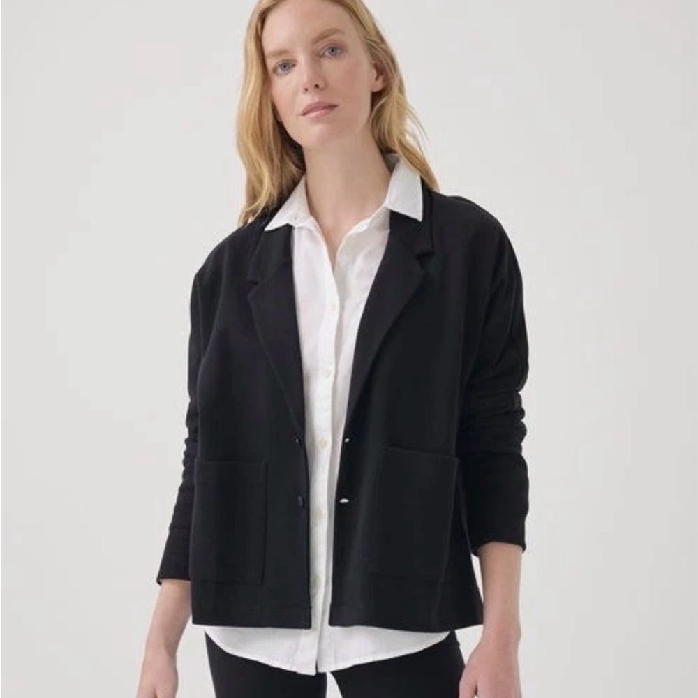 Pact Black Open-Front Relaxed Blazer
